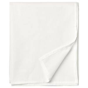 TAGGVALLMO white bed cover, rectangular, plain, easy-care, polyester-cotton blend.