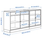 TONSTAD Storage combination, brown stained oak veneer, 202x47x90 cm