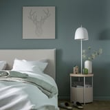 TRINDSNÖ Floor lamp, white metal/birch veneer