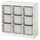 TROFAST Storage combination with boxes, room divider/white grey, 99x44x94 cm