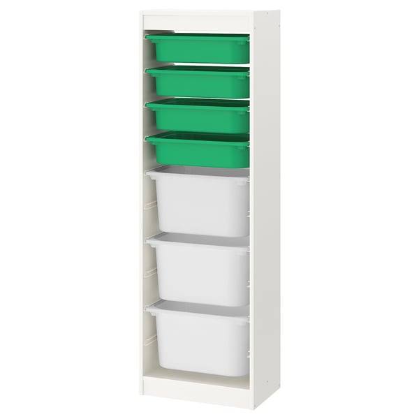 Trofast تشكيلة تخزين أبيض أخضر أبيض Ikea