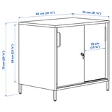TROTTEN Cabinet with sliding doors, white, 80x55x75 cm