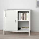 TROTTEN Cabinet with sliding doors, white, 80x55x75 cm