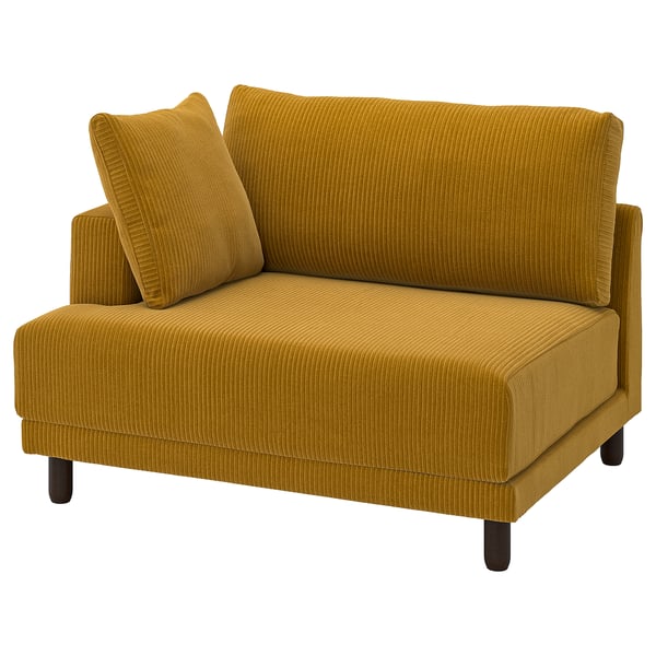 UPPÅKRA 1.5-seat module, with armrest left/Samsala yellow-brown