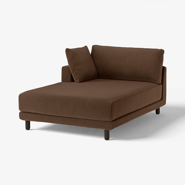 UPPÅKRA Chaise longue module, with armrest left/Samsala dark brown