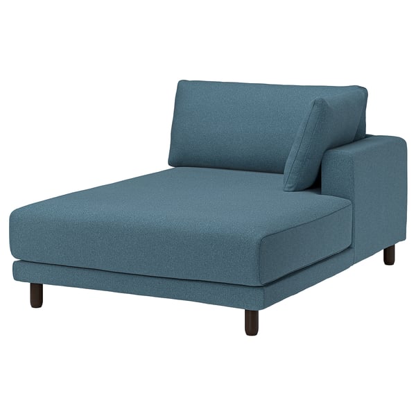 UPPÅKRA Chaise longue module, with armrest right/Axvall dark grey-blue