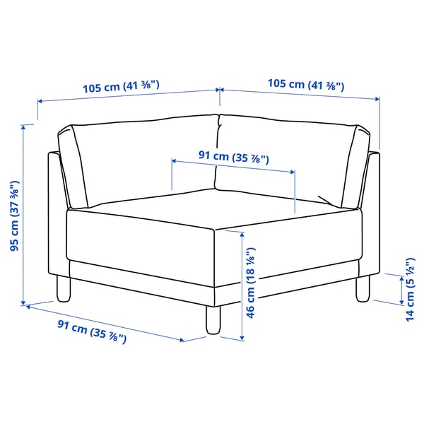 UPPÅKRA Corner module, Axvall off-white
