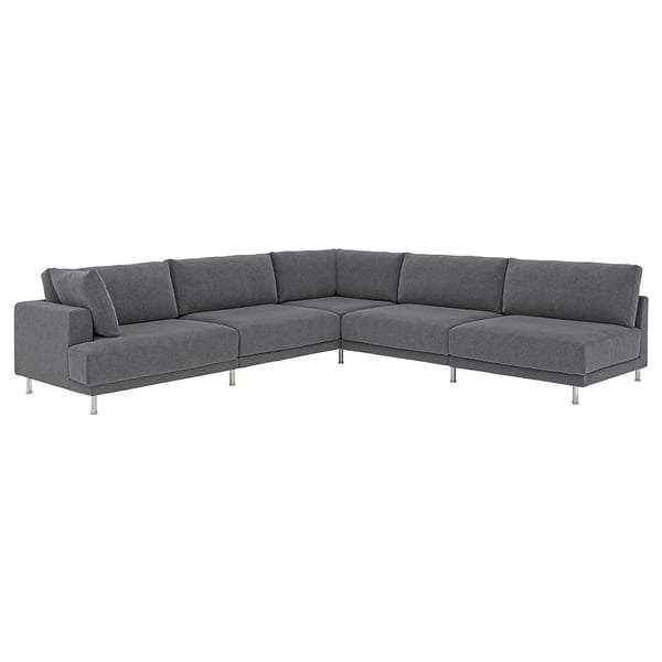 UPPÅKRA Modular corner sofa, 6 seat, with open end, right/Johanneshov dark grey