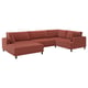 UPPÅKRA U-shaped sofa, 4,5-seat, with chaise longue, left/Samsala brown-red