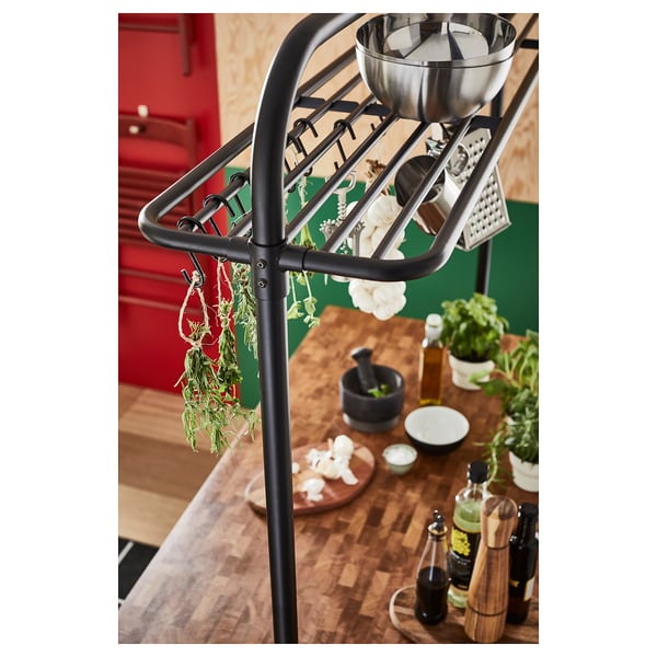 VADHOLMA Rack for kitchen island, black