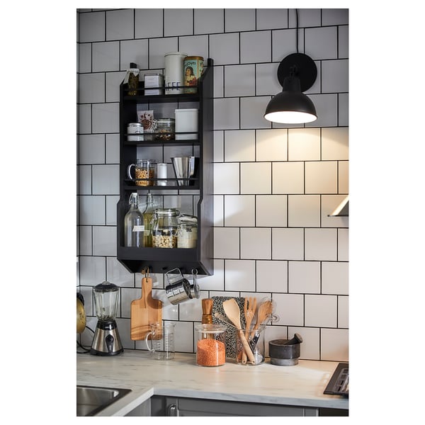 VADHOLMA Wall shelf, black