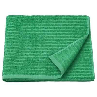 VÅGSJÖN Bath towel, bright green, 70x140 cm