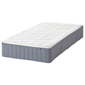 IKEA VÅGSTRANDA twin mattress, white-blue, extra firm, quilted, rectangular.