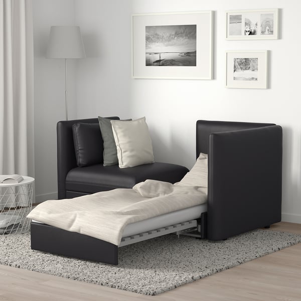VALLENTUNA وحدة أرائك بمقعدين مع أريكة سرير وتخزين/Murum أسود IKEA VALLENTUNA وحدة أرائك بمقعدين مع أريكة سرير وتخزين/Murum أسود IKEA