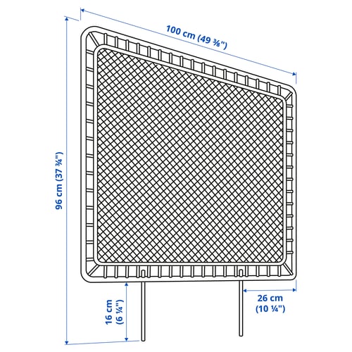 Illustration with measurements for the product: VEVELSTAD.