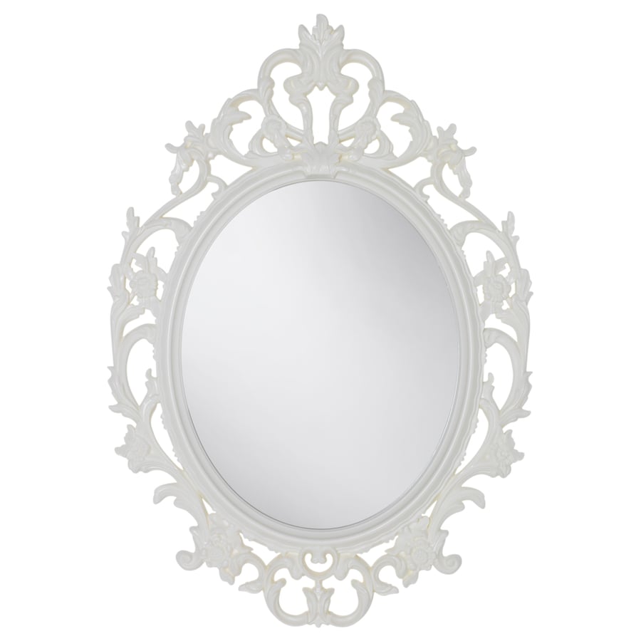 VIKERSUND mirror, oval/white, 59x85 cm IKEA