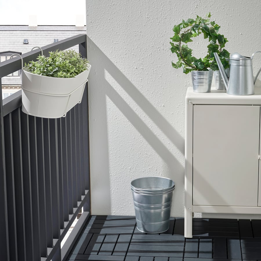 VITLÖK Flower box with holder, in/outdoor offwhite, 56x20 cm IKEA