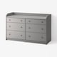 HAUGA 6-drawer dresser, gray, 54 3/8x18 1/8x33 1/8 "