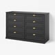 FÅGELFJÄLLET 8 drawer chest, black oak effect, 63x20 1/8x39 3/4 "