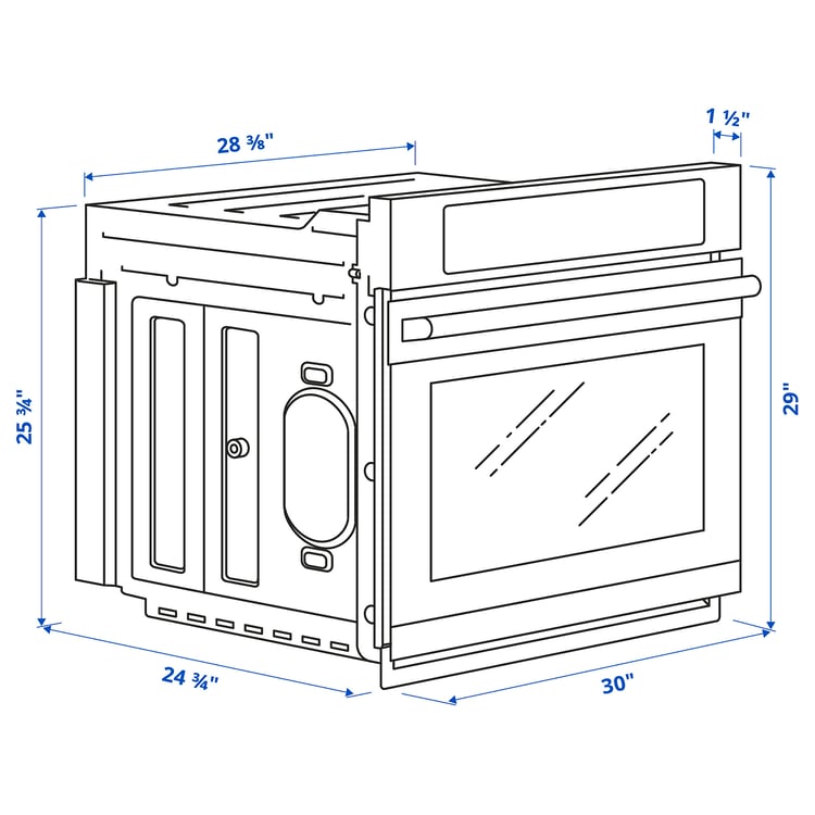 ADRÄTT Wall oven with true conv+selfclean, Stainless steel IKEA
