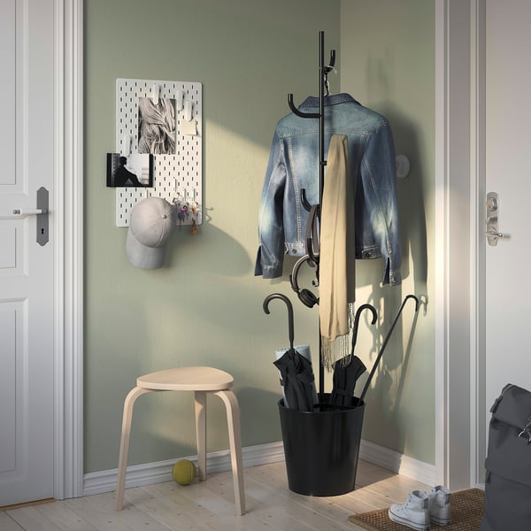 ÄLGANÄS Hat and coat stand, black, 68 1/8x13 "