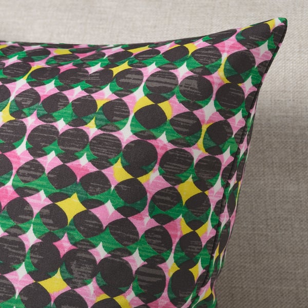 ÄLVSJÖSKOGEN Cushion cover, pink/green, 20x20 "