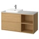 Option: ÄNGSJÖN / BACKSJÖN Sink cab/sinks/faucet, oak effect/gray stone effect, 49x21 1/2x28 1/4 "