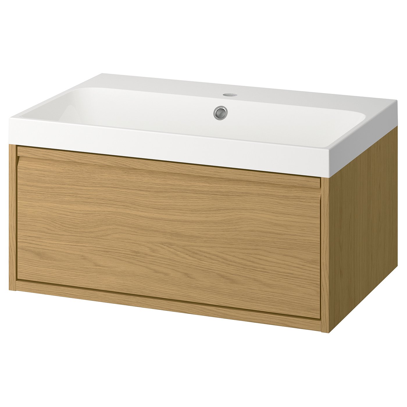 ÄNGSJÖN / BACKSJÖN vanity with drawer, oak effect, 76x53x39 cm