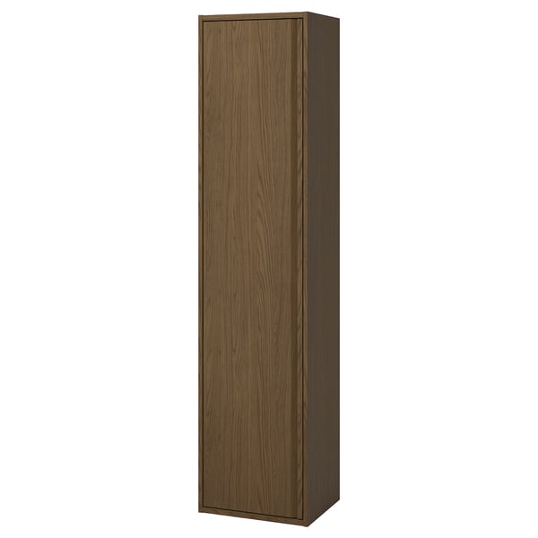 ÄNGSJÖN High cabinet with doors, brown oak effect, 18x15x77 "