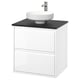 ÄNGSJÖN / LERSJÖN Sink cab w drawers/sink/tap, high gloss white/black marble effect, 25x21 1/2x31 3/8 "