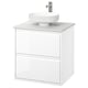 ÄNGSJÖN / LERSJÖN Sink cab w drawers/sink/tap, high gloss white/white marble effect, 25x21 1/2x31 3/8 "