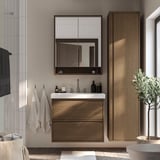 ÄNGSJÖN / ORRSJÖN Sink cab w drawers/sink/tap, brown oak effect, 31x21x27 5/8 "