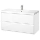 ÄNGSJÖN / ORRSJÖN Sink cab w drawers/sink/tap, high gloss white, 49x21 3/4x27 5/8 "