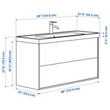 ÄNGSJÖN / ORRSJÖN Sink cab w drawers/sink/tap, high gloss white, 49x21 3/4x27 5/8 "