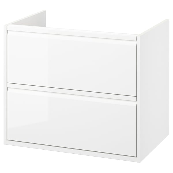 ÄNGSJÖN Sink cabinet with drawers, high gloss white, 30x21x25 1/8 "