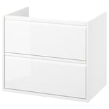 ÄNGSJÖN Sink cabinet with drawers, high gloss white, 30x21x25 1/8 "