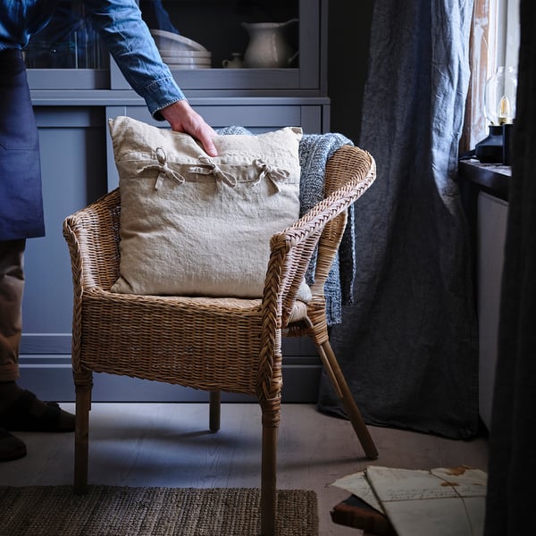 AGEN Armchair, rattan/bamboo