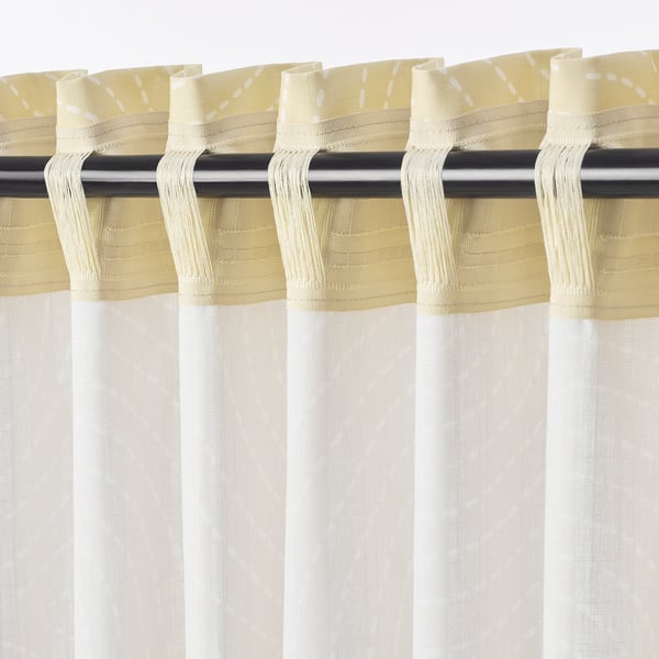 ÅKERMOLKE Curtains, 1 pair, beige, 57x98 "