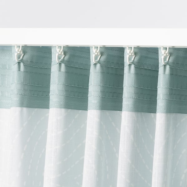 ÅKERMOLKE Curtains, 1 pair, light blue, 57x98 "