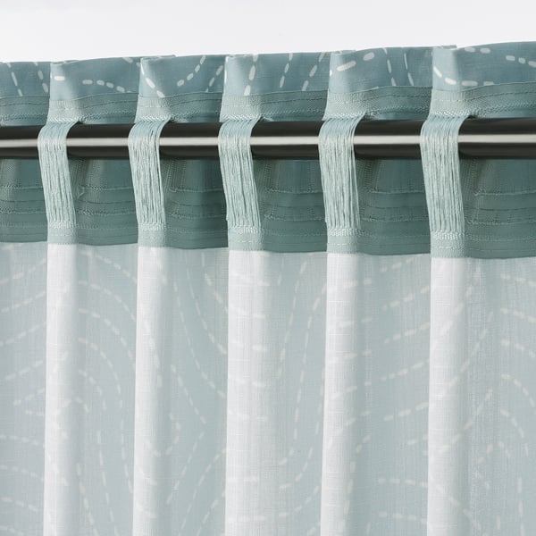ÅKERMOLKE Curtains, 1 pair, light blue, 57x98 "