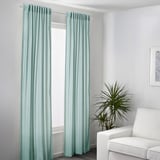 ÅKERMOLKE Curtains, 1 pair, light blue, 57x98 "
