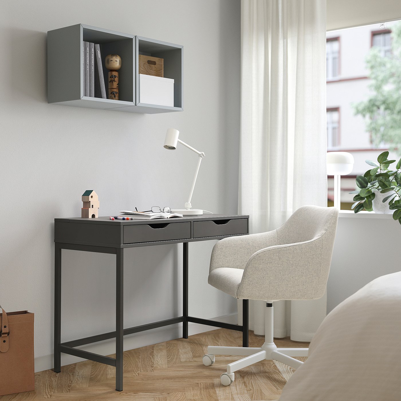 ALEX desk, dark gray, 100x48 cm (393/8x187/8