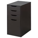 ALEX Drawer unit/drop file storage, black-brown, 14 1/8x27 1/2 "