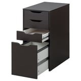 ALEX Drawer unit/drop file storage, black-brown, 14 1/8x27 1/2 "
