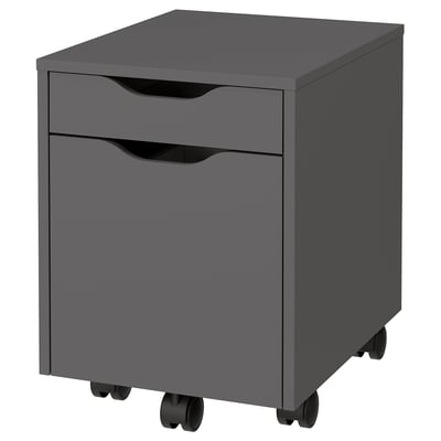 ALEX Drawer unit on casters, dark gray/black, 14 1/8x19 5/8 "
