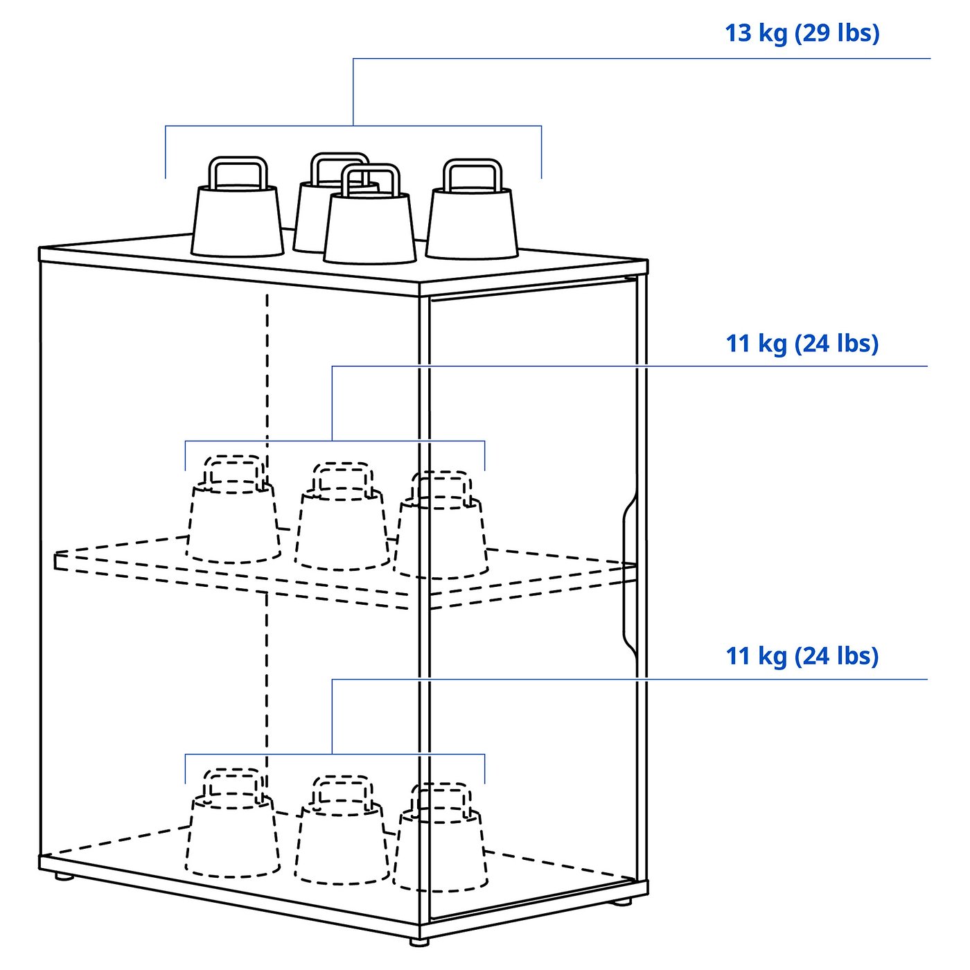ALEX storage unit, black-brown, 36x70 cm (141/8x271/2