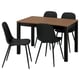 ÅLHULT / NORDMANSSKÄR Table and 4 chairs, black/brown/Bomstad black black, 47 1/4x31 1/2 "