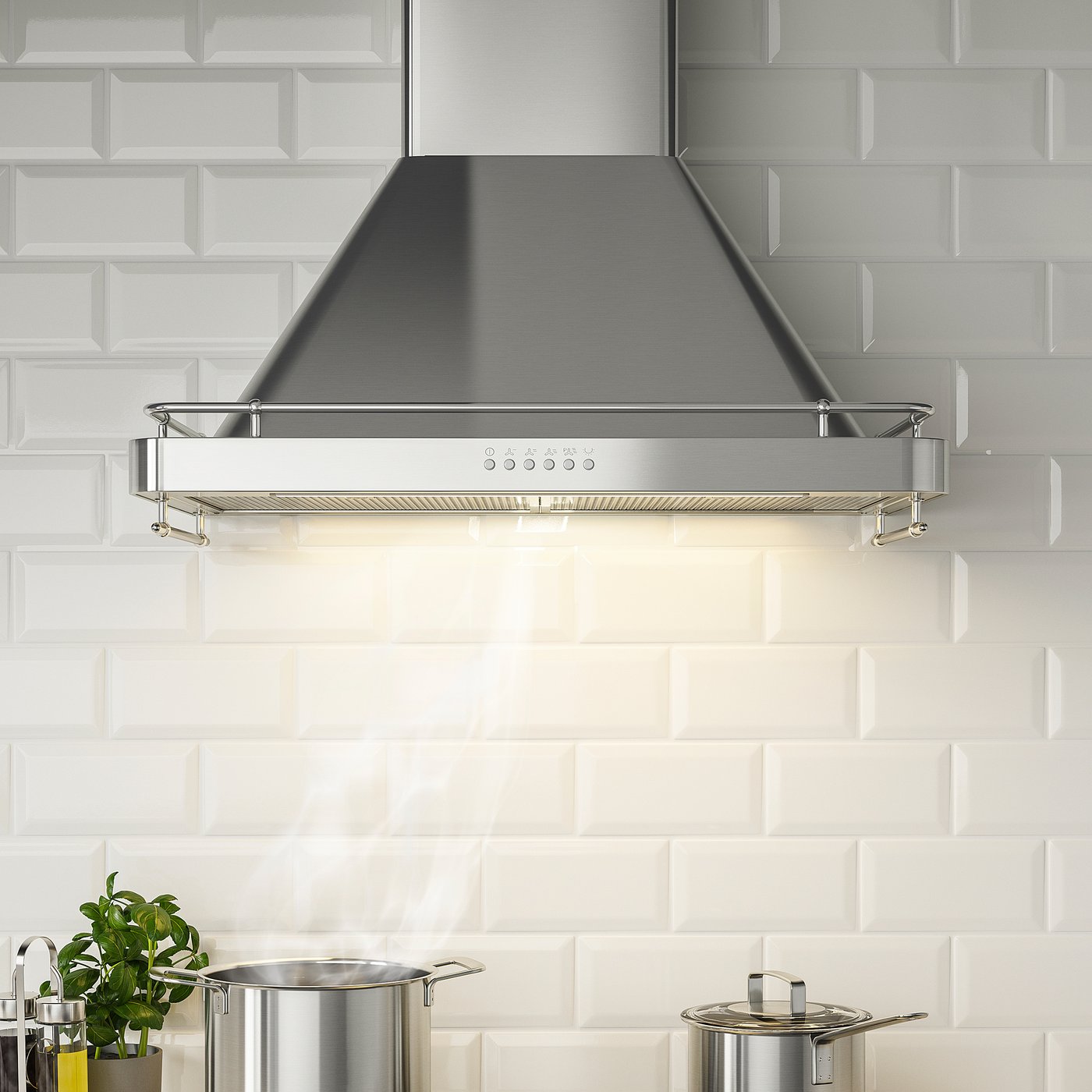 ALLMÄNBILDAD Wall mounted range hood, Stainless steel - IKEA CA