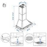 ALLMÄNBILDAD Wall mounted range hood, Stainless steel