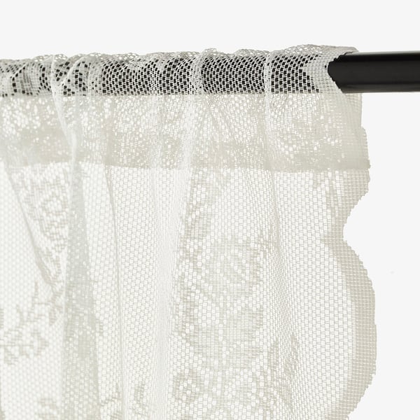 Alvine Spets Lace Curtains 1 Pair Off White Ikea